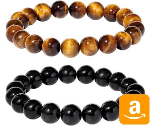 Amazonへタイガーアイ+オブシディアン